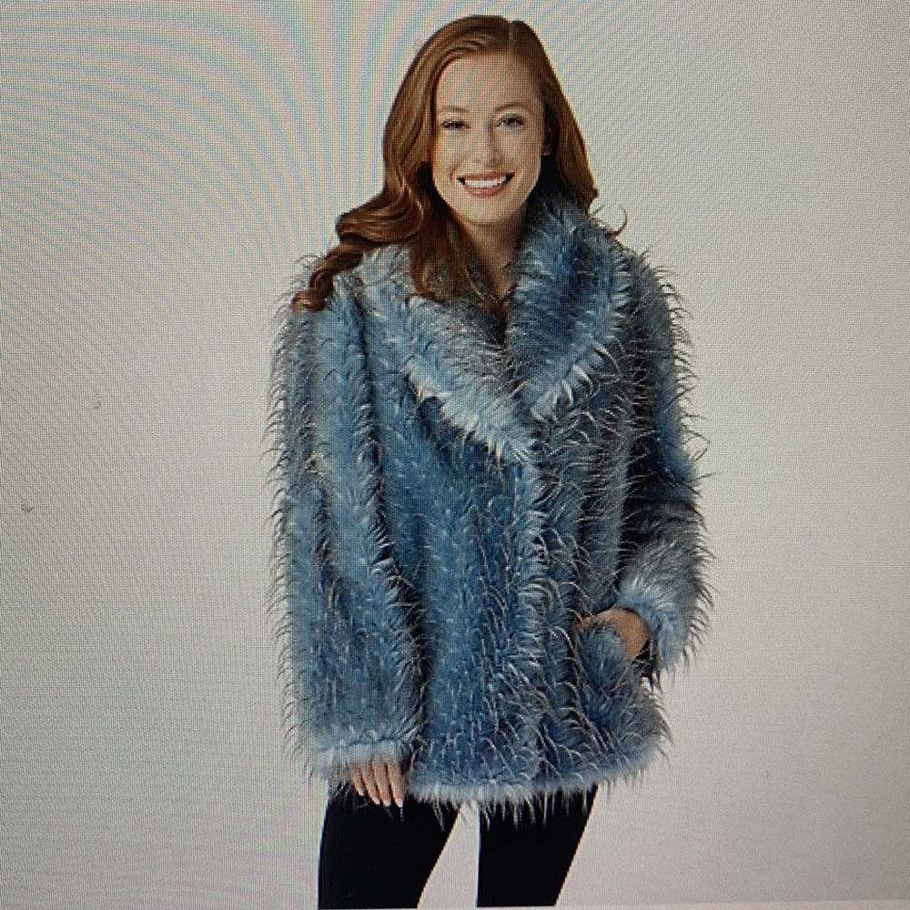 Dennis Basso Madison Avenue Tipped Fox Faux Fur Jacket